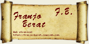 Franjo Berat vizit kartica